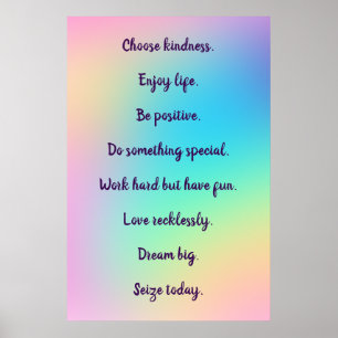 Inspiring Rainbow Gradient Poster