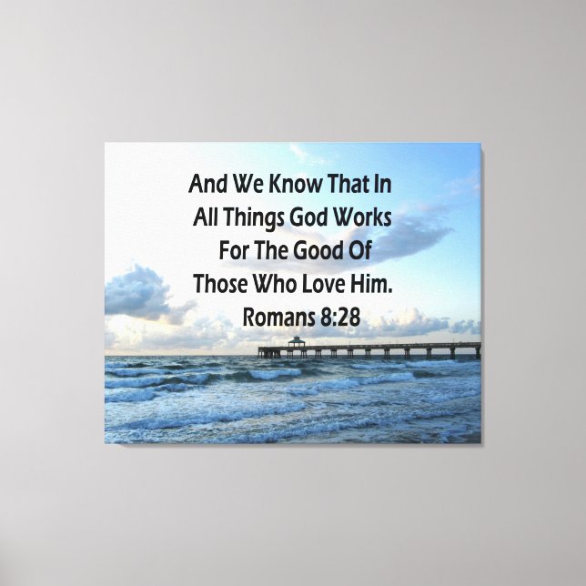 INSPIRING ROMANS 8:28 BIBLE VERSE CANVAS PRINT (Front)