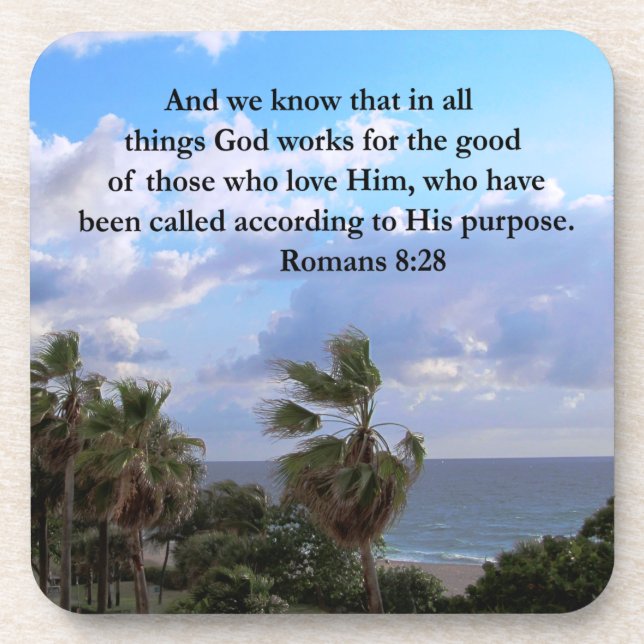 INSPIRING ROMANS 8:28 DESIGN COASTER (Front)
