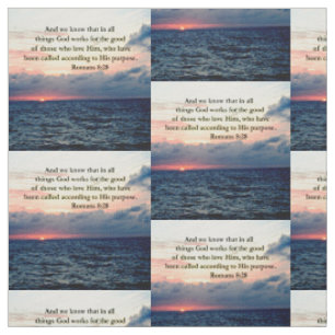 INSPIRING ROMANS 8:28 DESIGN FABRIC