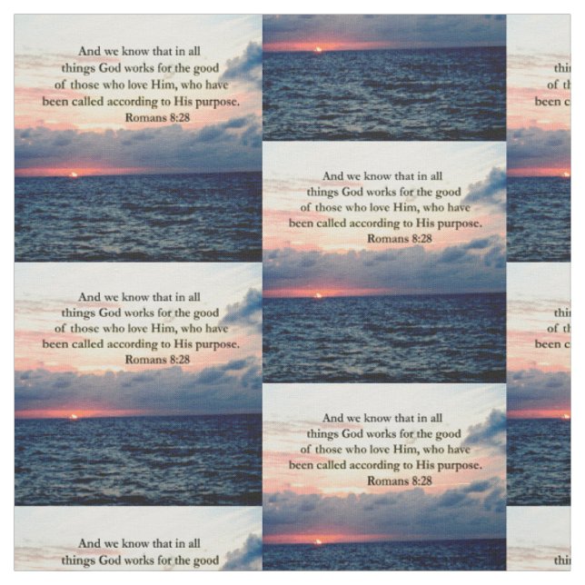 INSPIRING ROMANS 8:28 DESIGN FABRIC (Swatch)