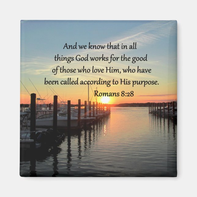 INSPIRING ROMANS 8:28 DESIGN MAGNET (Front)
