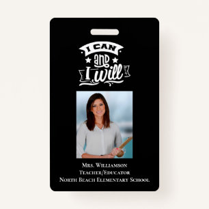 Inspiring School Volunteer Staff Teacher ID Photo  Badge