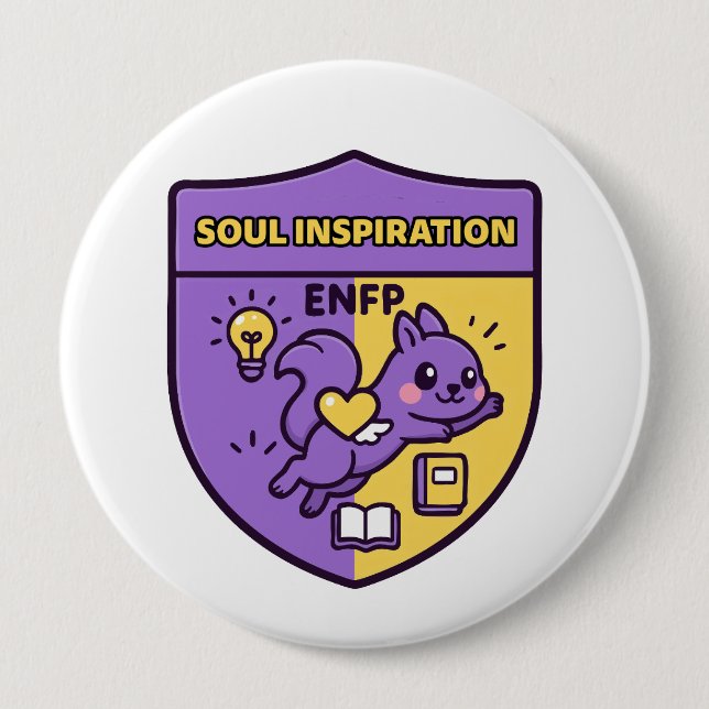Inspiring Squirrel – Soul Inspiration 4 Inch Round Button (Front)