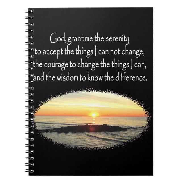 INSPIRING SUNRISE SERENITY PRAYER DESIGN NOTEBOOK (Front)