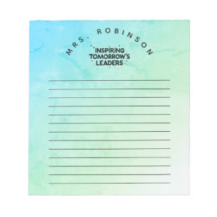 Inspiring Tomorrow's Leaders - Custom Name Teacher Notepad