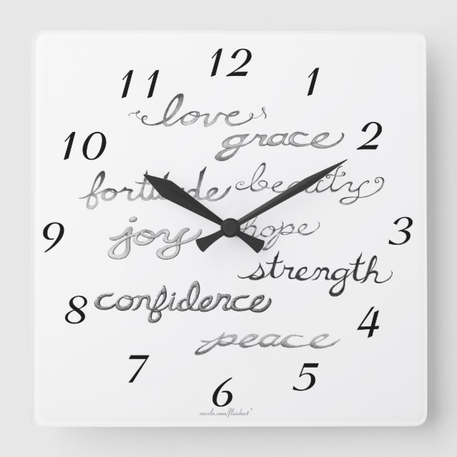 Inspiring Words Wall Clock (Front)