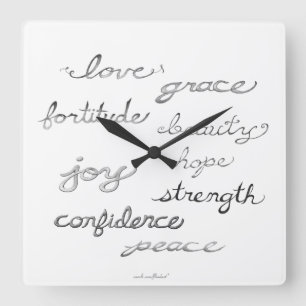 Inspiring Words Wall Clock (Without Numbers)