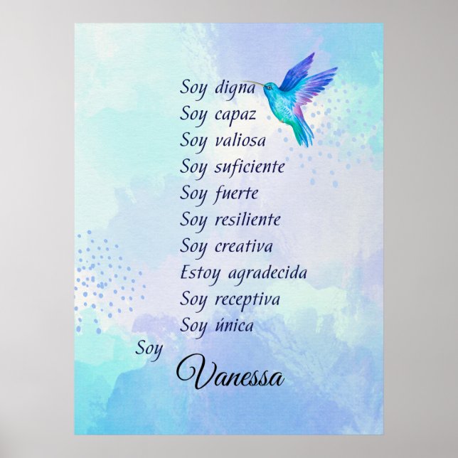 Inspiring your journey with affirmations Spanish  Poster (Front)