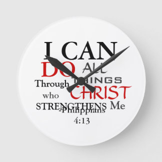 Inspring PHILIPPIANS 4:13 Round Clock