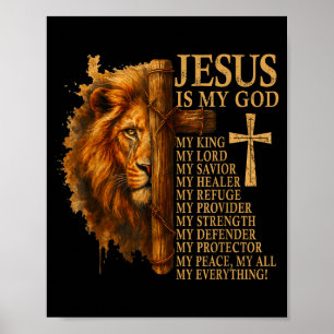 Insrational Lion Of Judah Faith Quote For Men Wome Poster