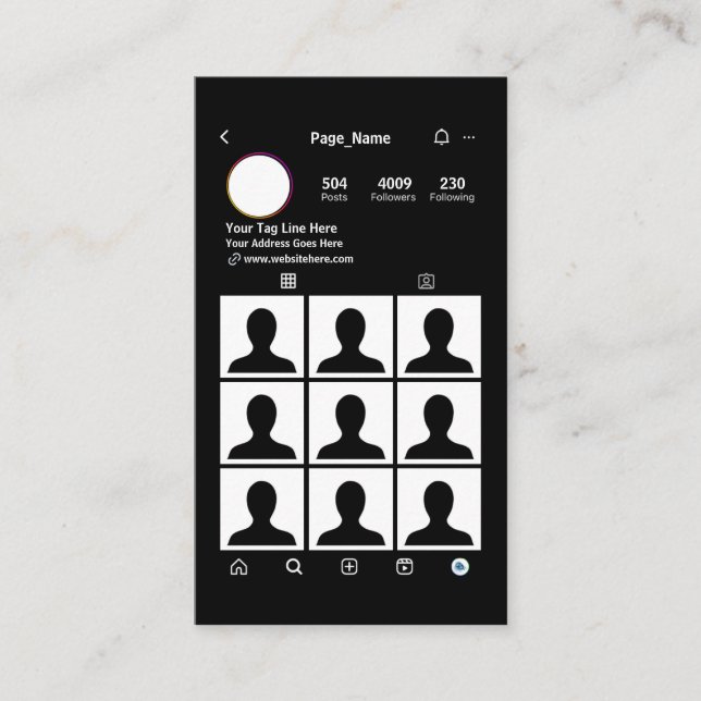Insta Gram Carte de visite (Devant)