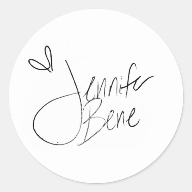 Insta-Signature from Jennifer Bene Classic Round Sticker (Front)