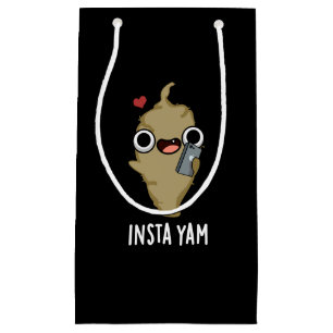 Insta-yam Funny Social Media Veggie Pun Dark BG Small Gift Bag