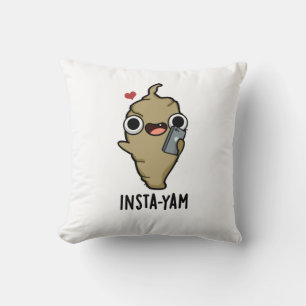 Insta-yam Funny Social Media Veggie Pun  Throw Pillow