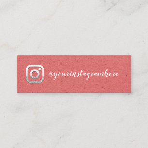 Instagra Social Media Logo Event Blog Silver Coral Mini Business Card