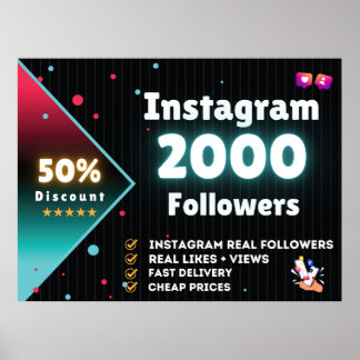 Instagram 2000 Followers | Buy Instagram Followers Poster