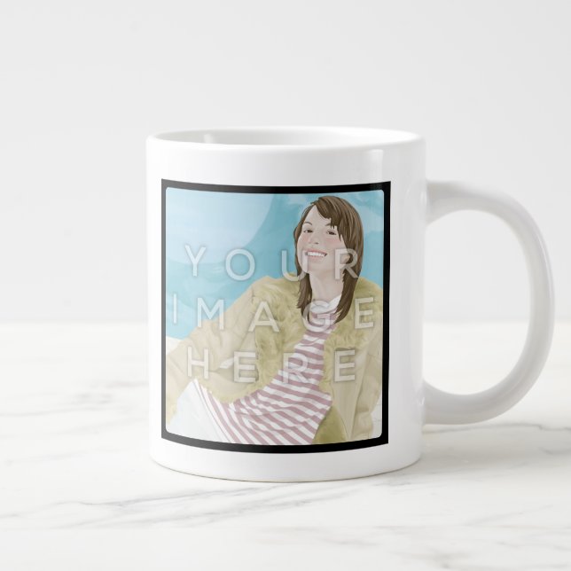 Instagram 2-Photo Personalized Custom Jumbo Mug (Right)
