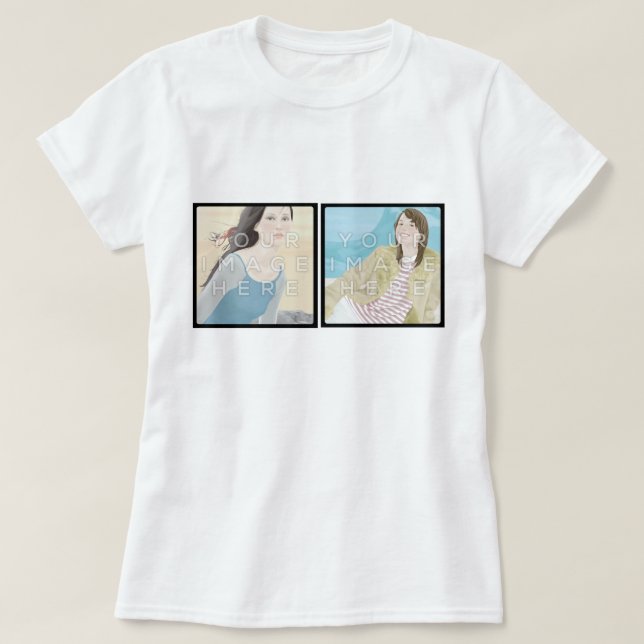 Instagram 2 Photo Personalized Custom Women's Tee (Design Front)