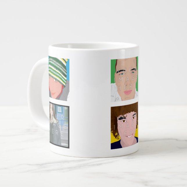 Instagram 6-Photo Personalized Custom Jumbo Mug (Front Left)