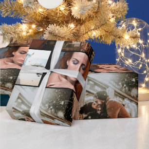 Instagram 9 photo collage friends family business wrapping paper
