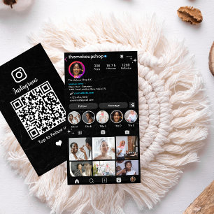 Instagram Black   Hair Stylist    Social Media Business Card