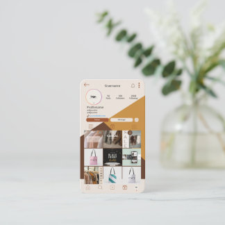 Instagram Business Card QR Code Boho Business Card