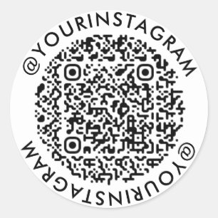 instagram business social media modern qr code classic round sticker