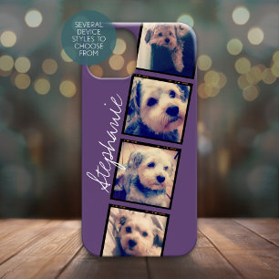 Instagram Collage - 4 photos purple background iPhone 15 Pro Max Case
