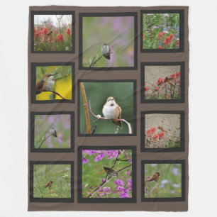 Instagram collage pictures custom monogram CLOUD Fleece Blanket