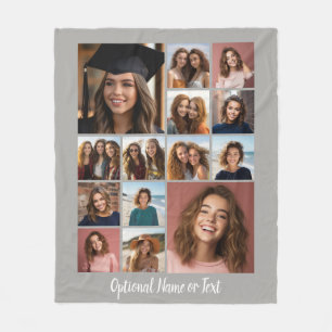 Instagram Collage - Up to 14 photos CAN EDIT COLOR Fleece Blanket