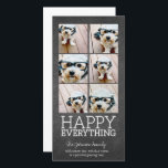 Instagram Collage with 6 photos on Chalkboard Holiday Card<br><div class="desc">Happy Everything! A trendy and whimsical Merry Christmas Greeting with a picture collage of 6 pictures. Can be used for the December holiday or really any celebration.</div>