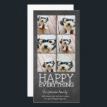 Instagram Collage with 6 photos on Chalkboard Holiday Card<br><div class="desc">Happy Everything! A trendy and whimsical Merry Christmas Greeting with a picture collage of 6 pictures. Can be used for the December holiday or really any celebration.</div>