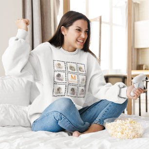 Instagram College Dog Paw Print Pet Photo Monogram Sweatshirt