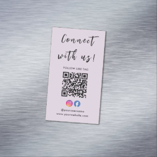 Instagram Facebook Qr Code Connect With Us Purple Magnetic Business Card