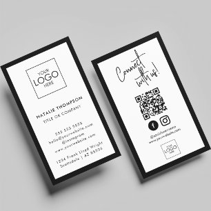 Instagram Facebook Social Media Minimalist QR Code Business Card