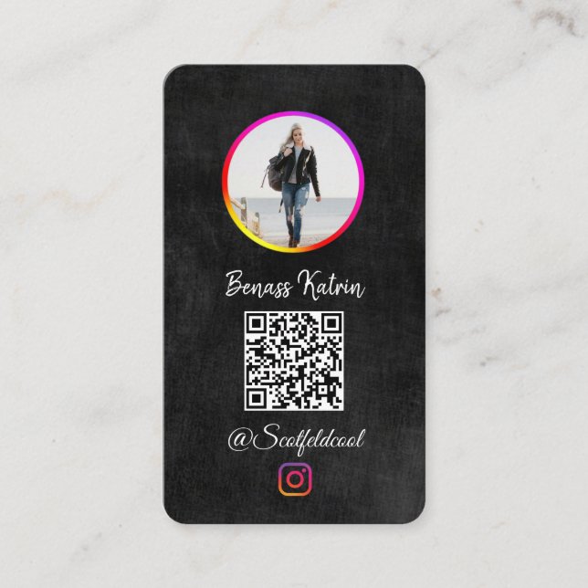 Instagram Follow Me Photo   Business Card (Front)