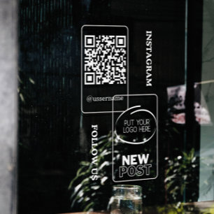 Instagram Follow Us Qr Code Modern Window Cling