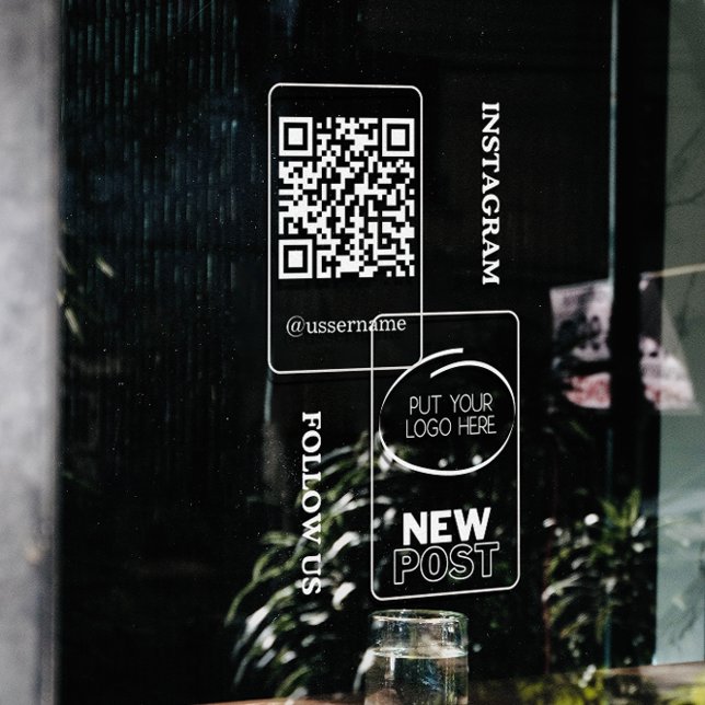 Instagram Follow Us Qr Code Modern Window Cling (Instagram Follow Us Qr Code Modern Window Cling)
