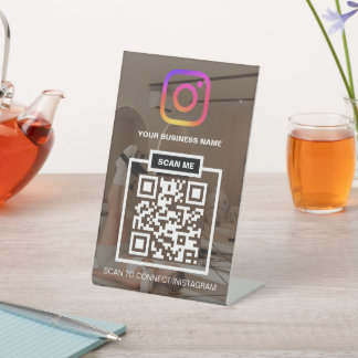 Instagram Follow | Yoga / Pilates | Elegant Class Pedestal Sign