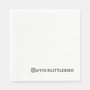 Instagram Handle Minimalist Social Napkin Design