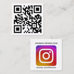 Instagram icon and QR code business card