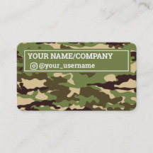 Instagram Icon Trendy Camo Business Card