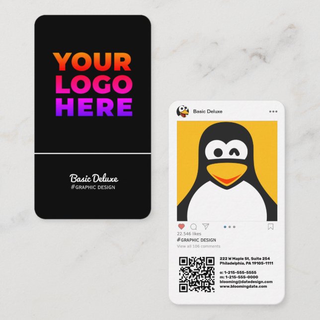Instagram-Inspired Modern Business Card (Front/Back)