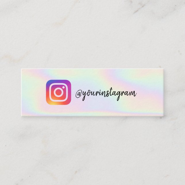 Instagram logo social media holographic script calling card (Front)