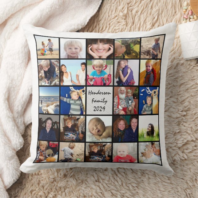 Instagram Modern Stylized Your Photos Throw Pillow (Blanket)