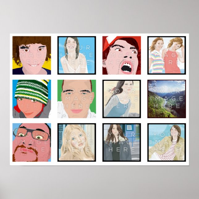Instagram Mosaic Photo Personalized Poster Print (Front)