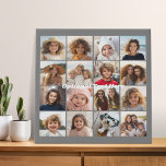 Instagram Photo Collage - 16 photos Can Edit Colou Faux Canvas Print<br><div class="desc">A design with a basic background. Use up to sixteen square photos to create a unique and personal birthday party memento. If you need to adjust the pictures,  click on the customize tool to make changes.</div>