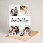 Instagram Photo Collage Father's Day Card for Dad<br><div class="desc">Affordable custom printed Father's Day card personalized with your photos and text. This modern minimalist design features a photo collage layout for 4 square Instagram photos and handwritten style script that reads "Best Dad Ever - Happy Father's Day to the Best Daddy" or you can customize it with your own...</div>