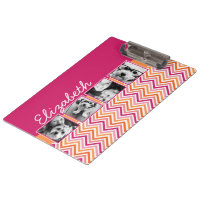 Instagram Photo Collage Hot Pink Orange Chevrons